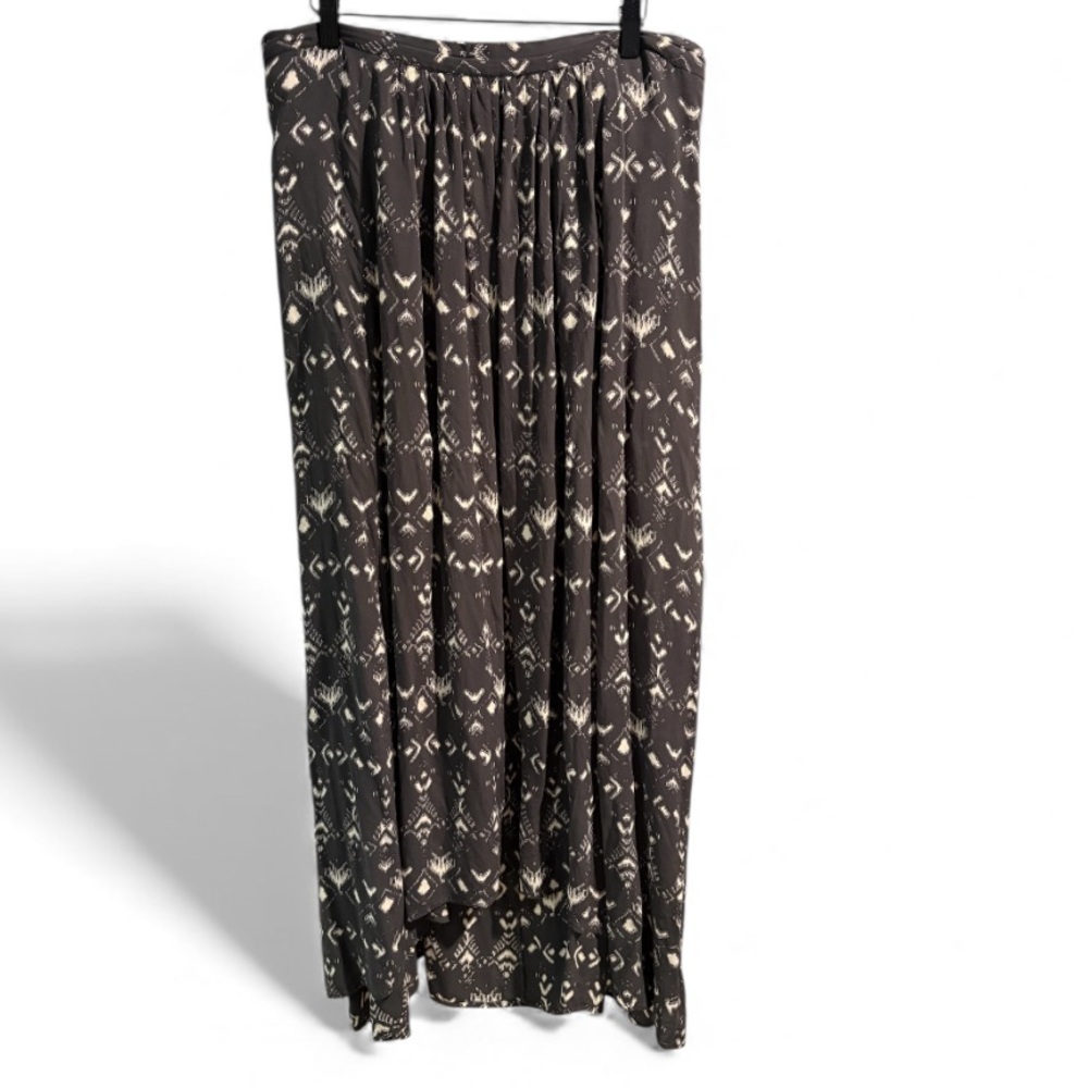 Free People Strapless Maxi Dress Medium Gray Geometric Boho Pockets M